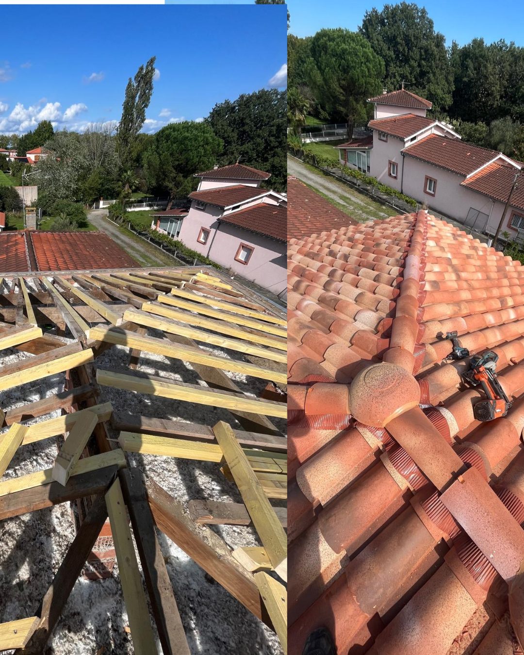 Rénovation de toiture en tuile terre cuite dans l'Aude